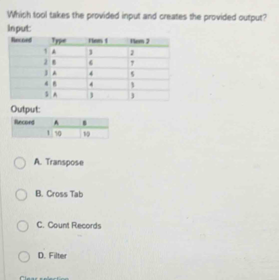 Solved: Which tool takes the provided input and creates the provided ...