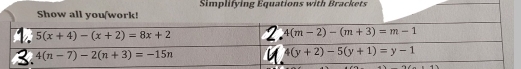 Simplifying Equations with Brackets