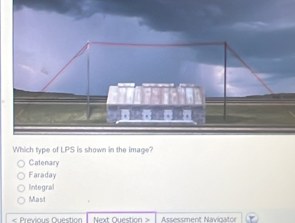 Solved: Which type of LPS is shown in the image? Catenary Faraday ...