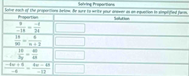 Solving Proportions
m.