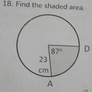 Find the shaded area.
D