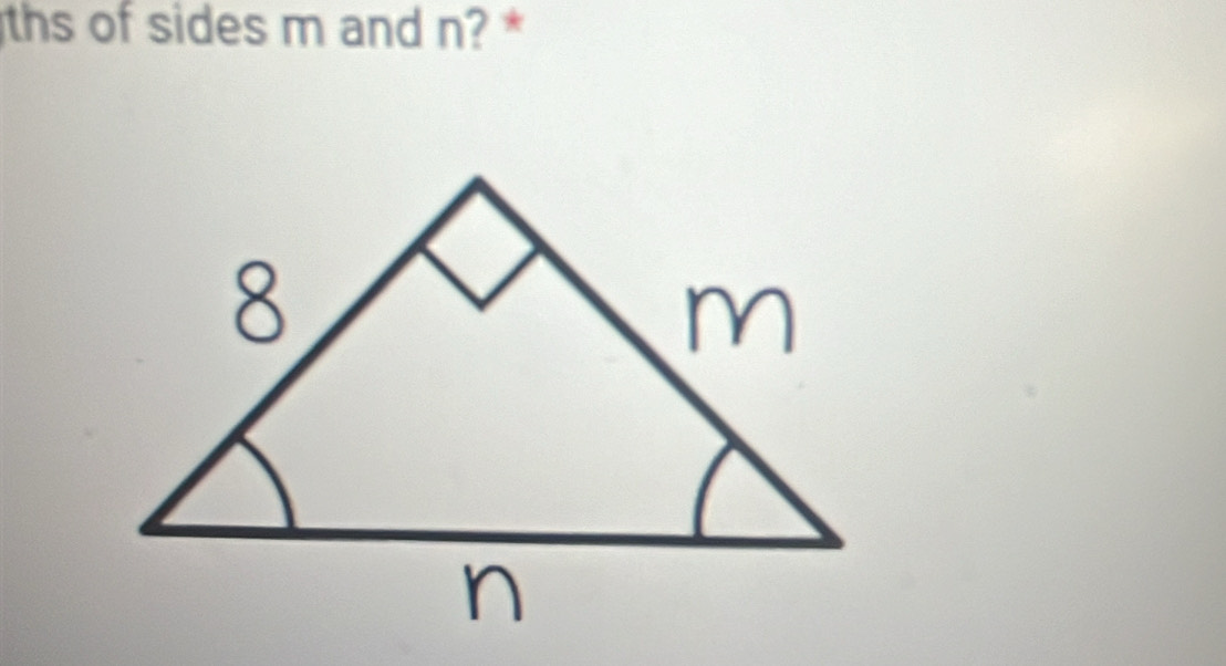 ths of sides m and n? *