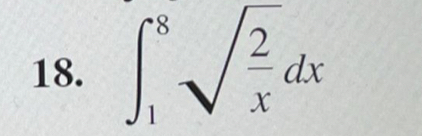 ∈t _1^(8sqrt(frac 2)x)dx