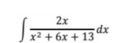 ∈t  2x/x^2+6x+13 dx