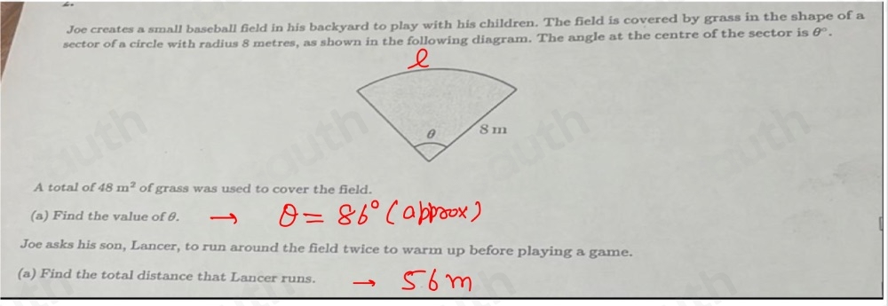 Solved: Joe creates a small baseball field in his backyard to play with ...