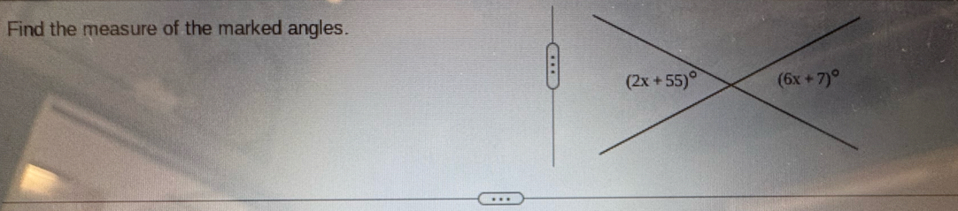 Find the measure of the marked angles.
.