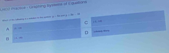 U4D2 Practice - Graphing Systers of Equations