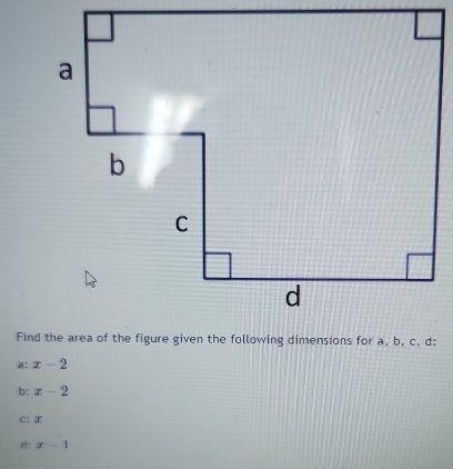 a: x-2
b: x-2
C: ②
e: x-1