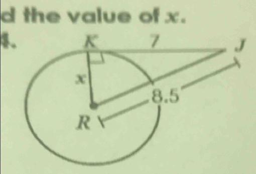 the value of x.
4