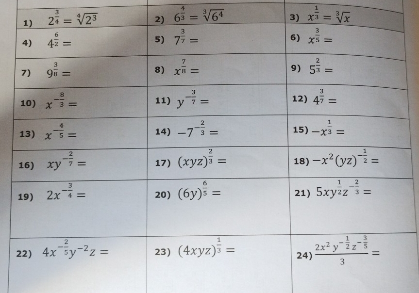 6^(frac 4)3=sqrt[3](6^4) x^(frac 1)3=sqrt[3](x)