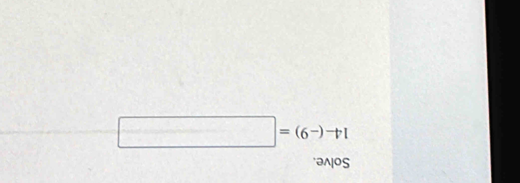 Solve.
14-(-9)=□