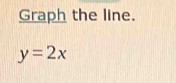 Graph the line.
y=2x