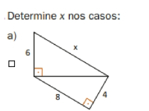 Determine x nos casos: 
a)