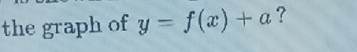 the graph of y=f(x)+a ？