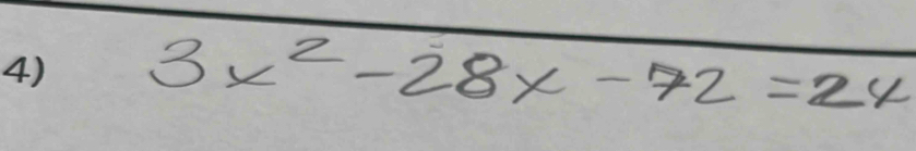 3x^2-28x-72=24