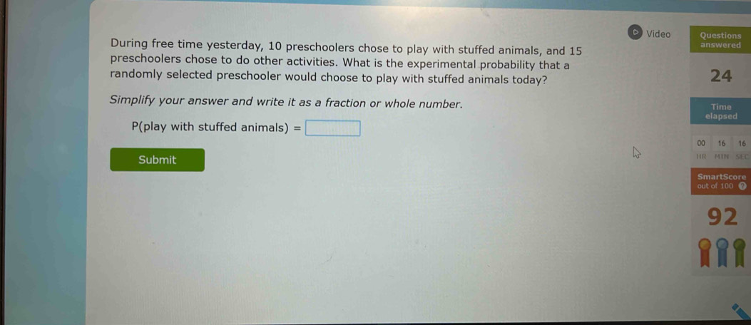 Solved: Video Questions During free time yesterday, 10 preschoolers ...