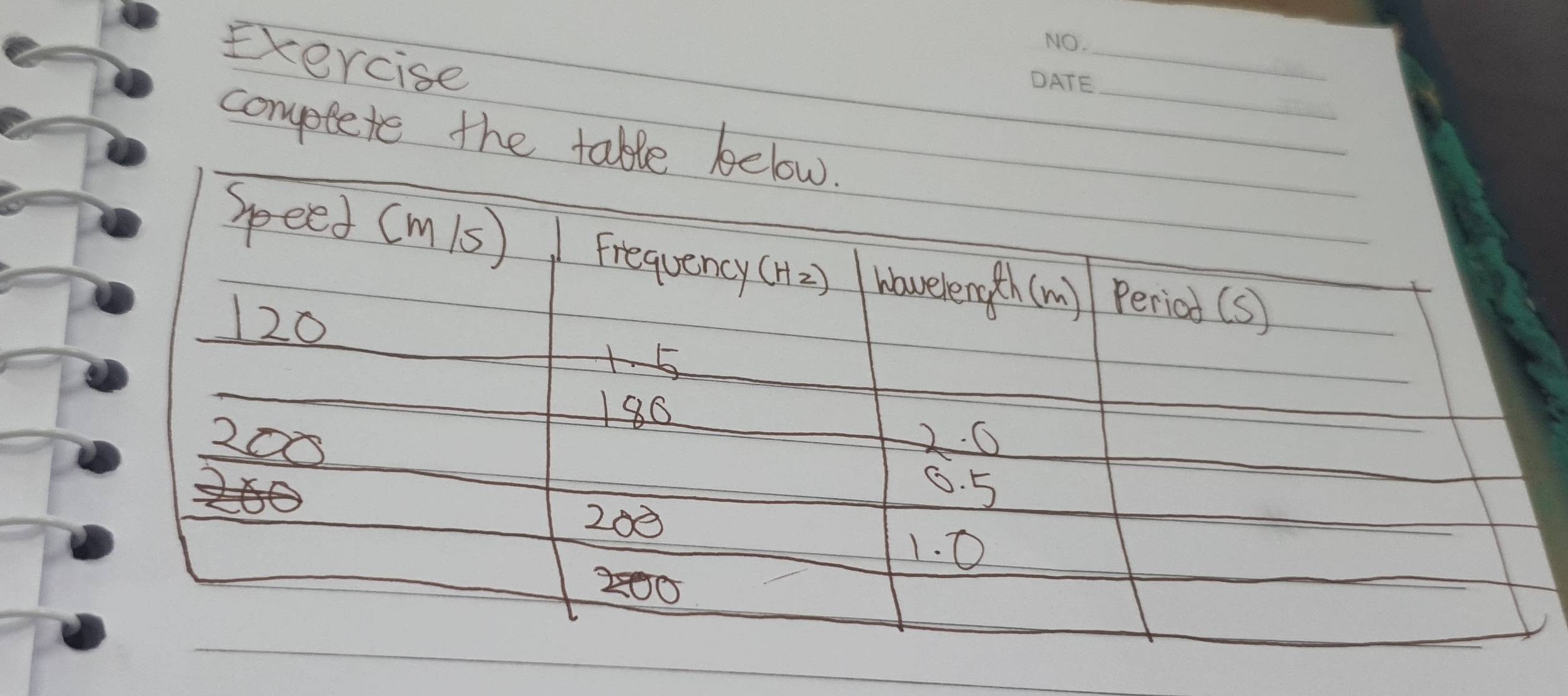 Exercise
_
_
comptete the table b