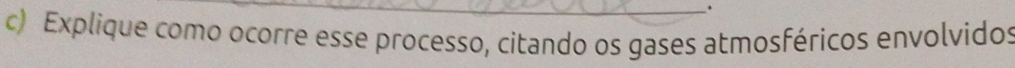 Explique como ocorre esse processo, citando os gases atmosféricos envolvidos