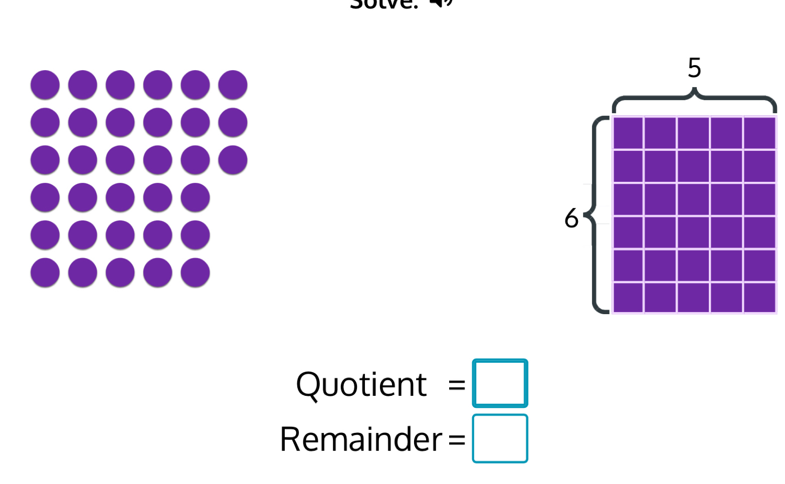 Quotient =□
Remainder =□