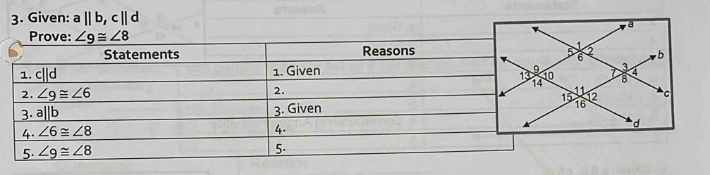 Given: a||b,c||d