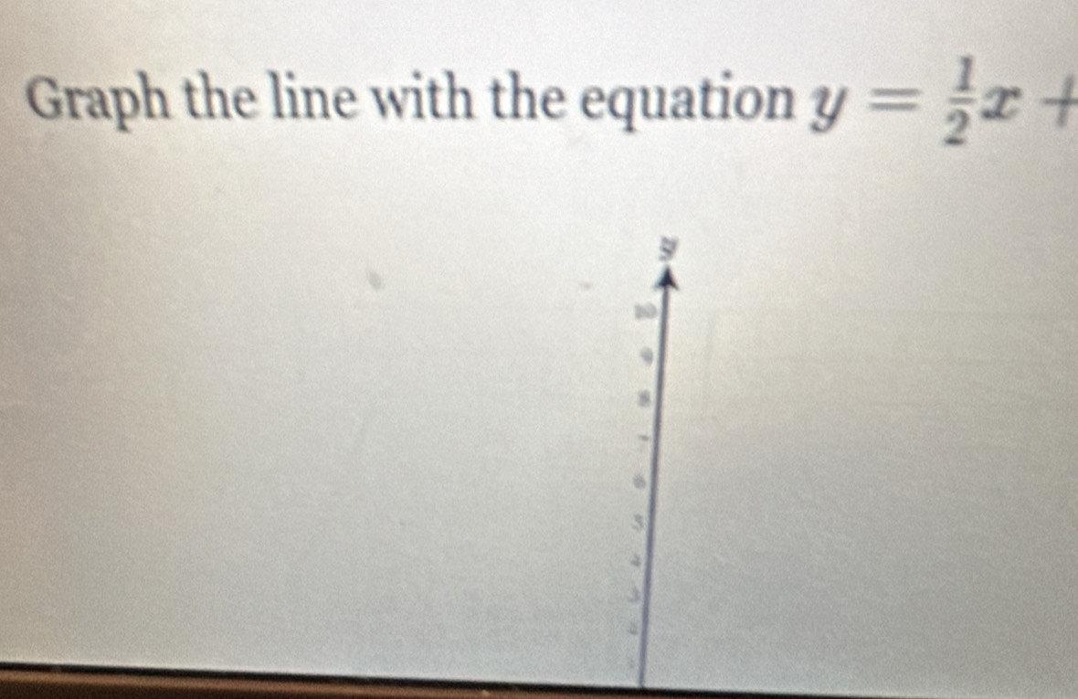 Graph the line with the equation y= 1/2 x+