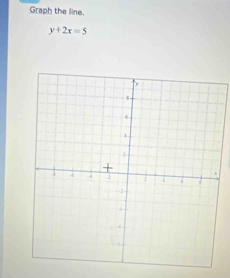 Graph the line,
y+2x=5