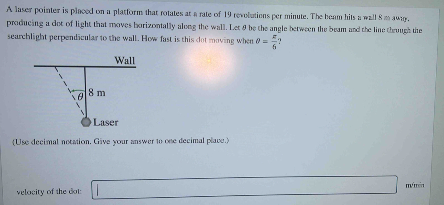 Solved: A laser pointer is placed on a platform that rotates at a rate ...