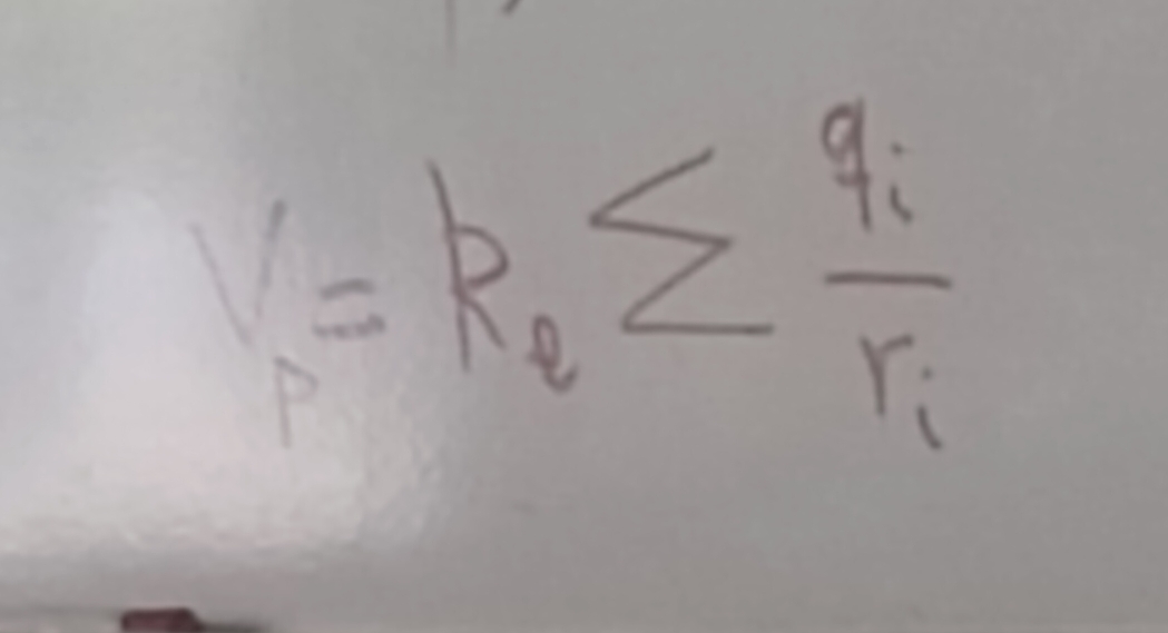 V_P=R_tr_1 sumlimits frac q_ir_i