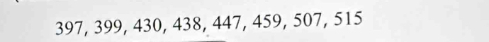 397, 399, 430, 438, 447, 459, 507, 515