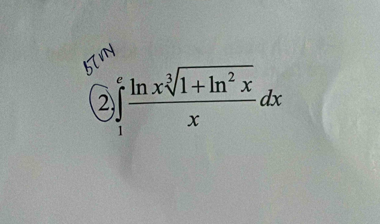 5m.∈t _1^(efrac ln xsqrt[3](1+ln ^2+)x)xdx
2