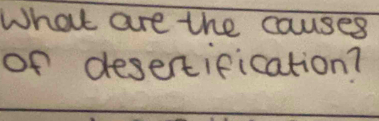 What are the causes 
of desertification?