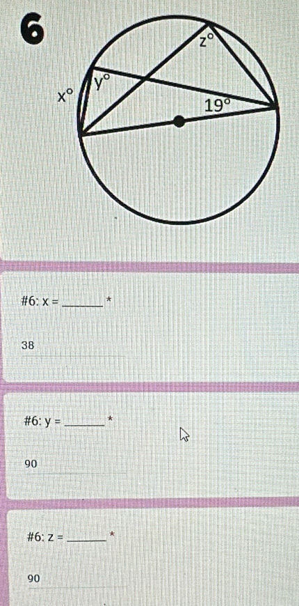 6
# 6 x= _*
38
# 6: y= _*
90
#6: z= _ *
90