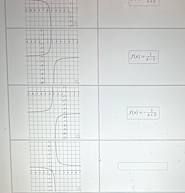 x+5
f(x)= 1/x-1 
f(x)=- 1/x+2 
-5