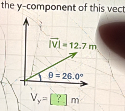 the y-component of this vect
V_y=[?]m