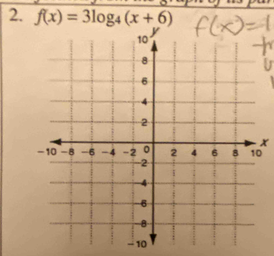 f(x)=3log _4(x+6)
x
10