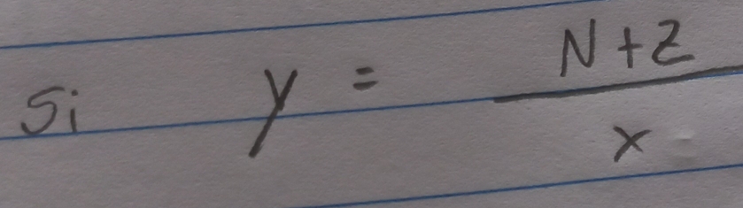 Si
y= (N+2)/x 