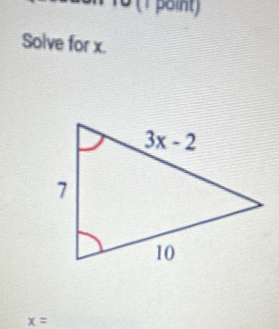 oint 
Solve for x.
x=