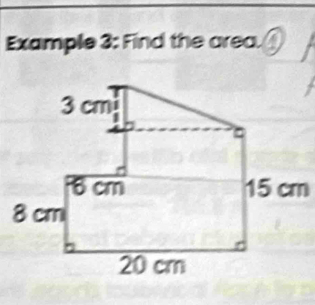 Example 3: Find the area.
15 cm