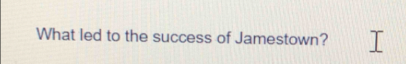 What led to the success of Jamestown?