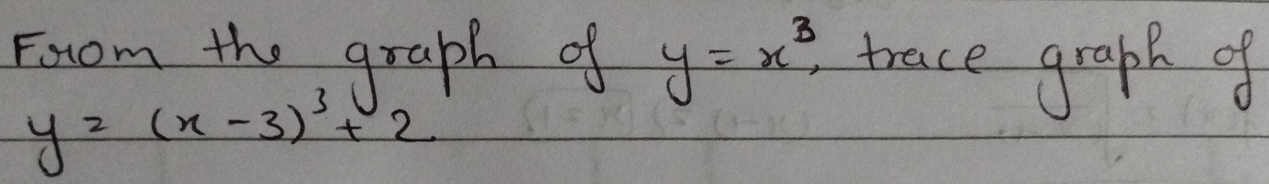 Foom the graph of y=x^3 trace graph of
y=(x-3)^3+2