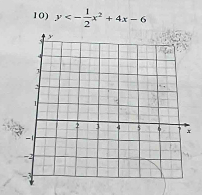 y<- 1/2 x^2+4x-6