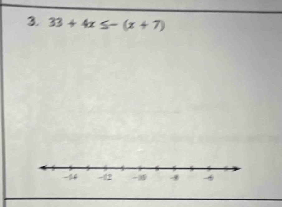 33+4x≤ -(x+7)