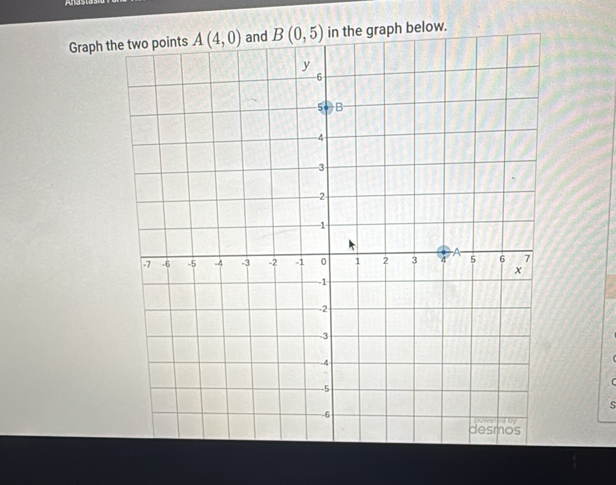 Graph traph below.
C
s