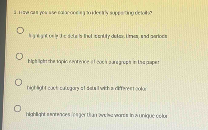 Solved: How can you use color-coding to identify supporting details ...