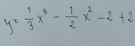 y= 1/3 x^3- 1/2 x^2-2+2