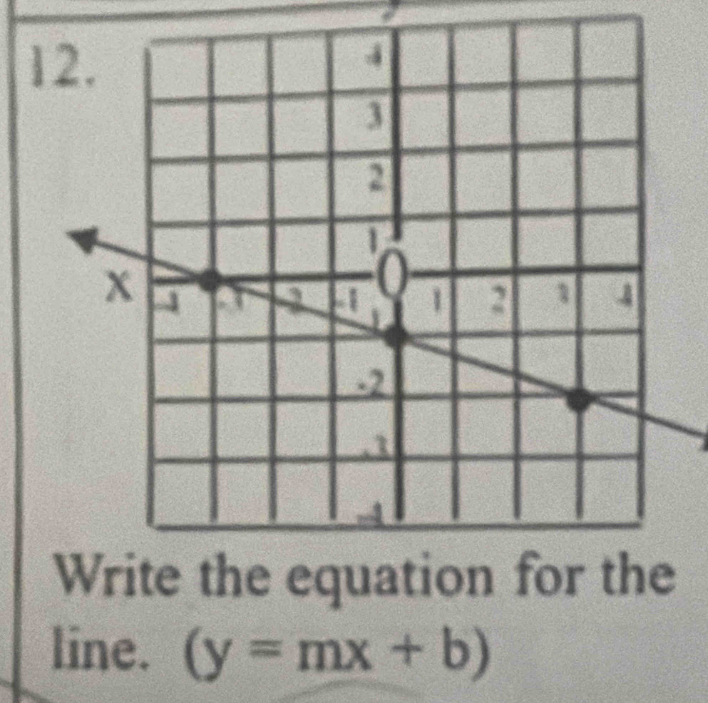 line. (y=mx+b)