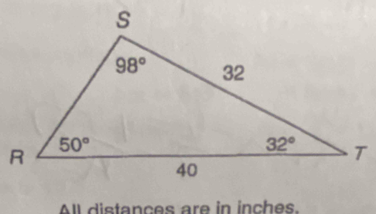 All distances are in inches.