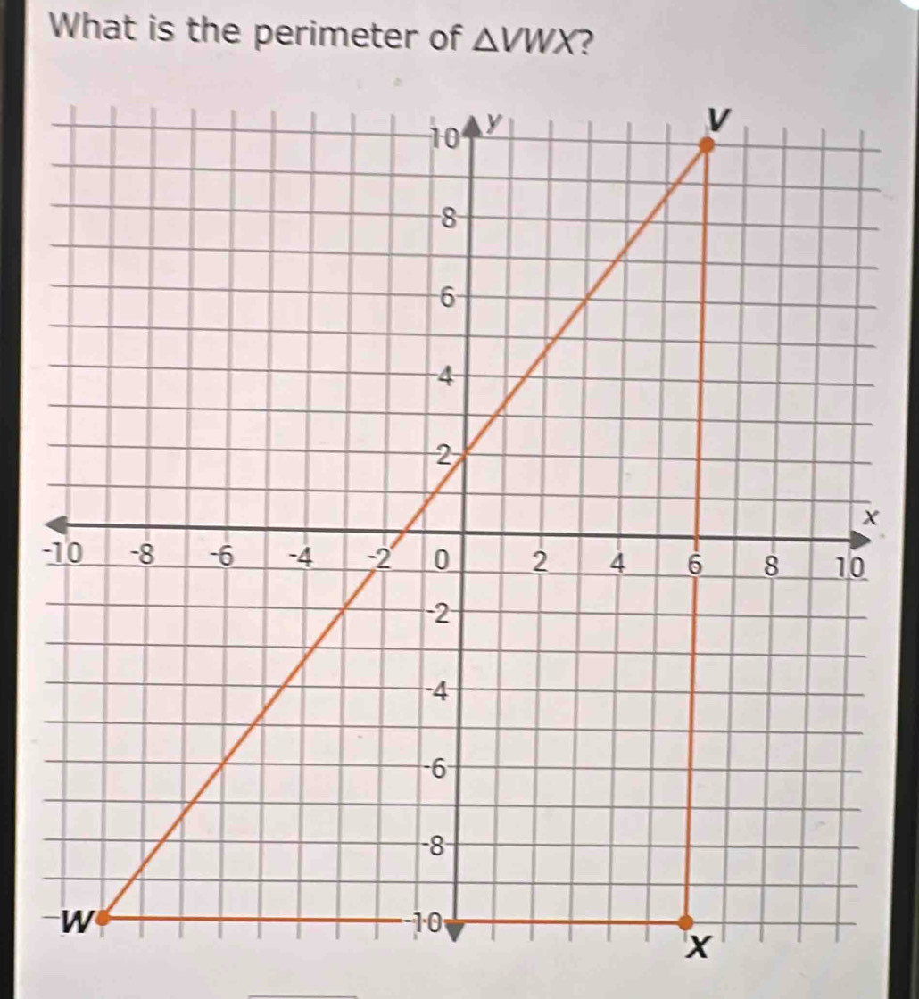 What is the perimeter of △ VWX ? 
-