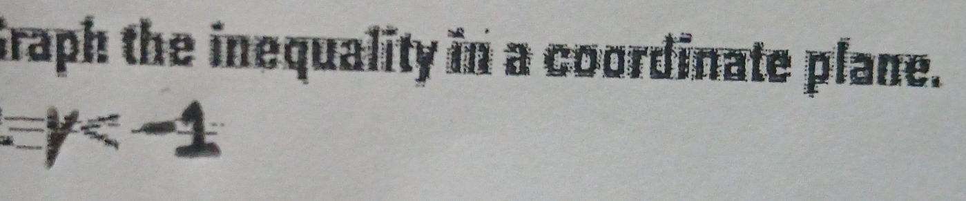 Graph the inequality in a coordinate plane.