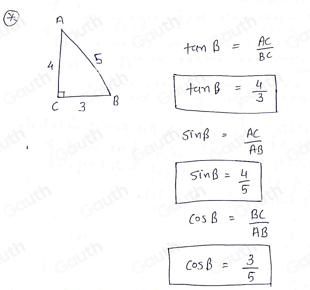 Solved: A right triangle has side lengths 3, 4, and 5 as shown below ...
